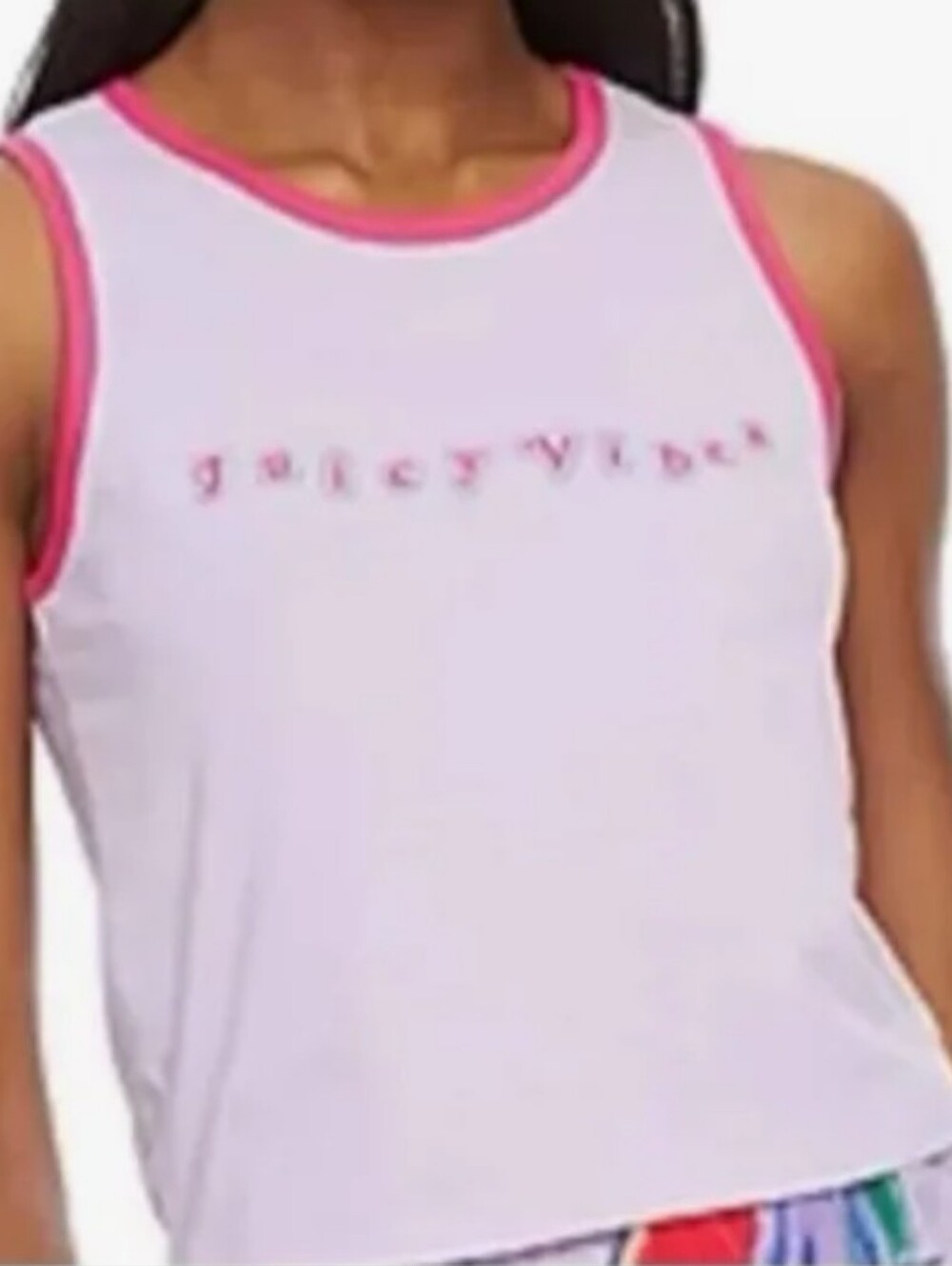 Juicy Vibes Graphic Ringer Tank Top